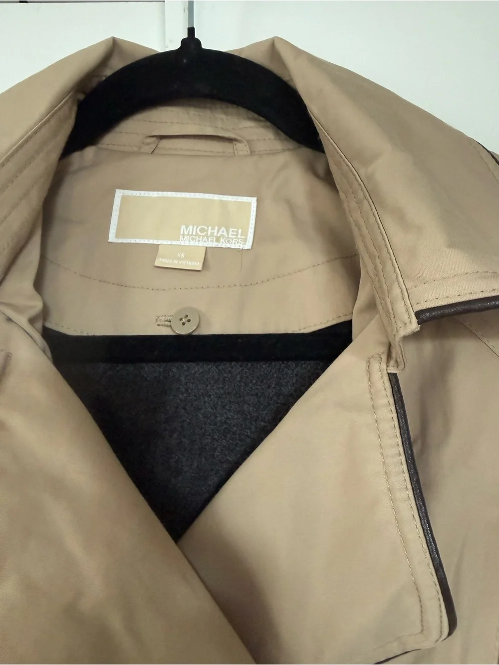 Michael Kors Beige Trench Coat with Belt and removable hood- Women's Jacket